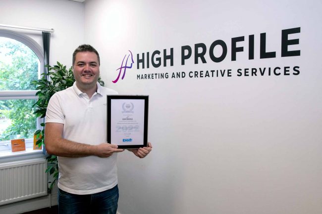 DIrector, James Scutts, with EHMF sponsor certificate